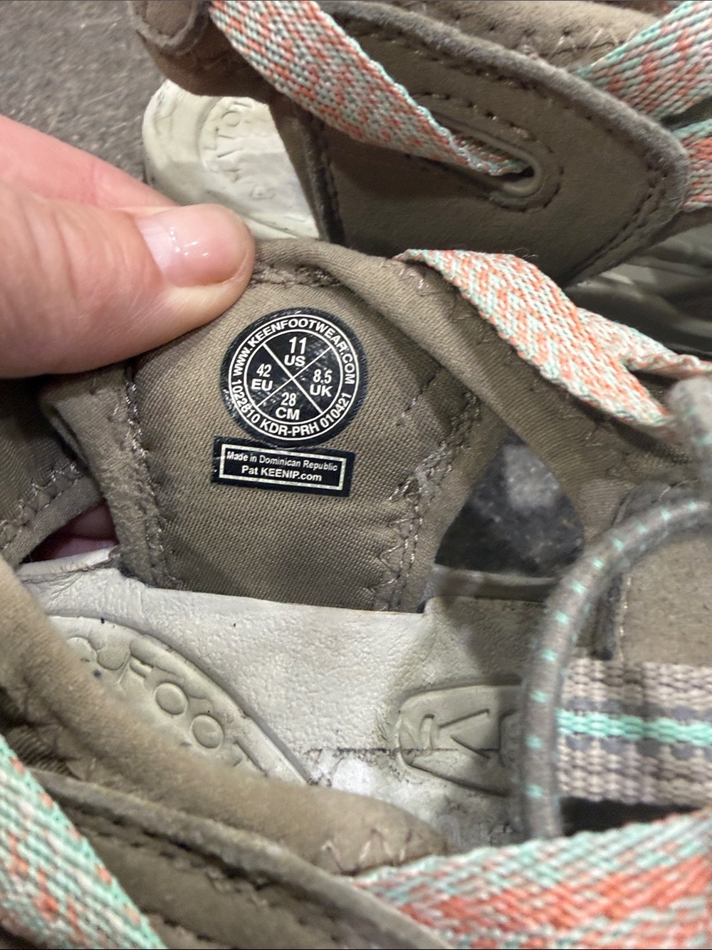 KEEN Women's astoria west hiking Sandals in Taupe with Coral Accents - Picture 5 of 12